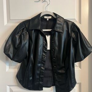 Bagatelle Black Faux Leather Shirt